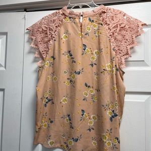 Cute lace cap sleeve shirt